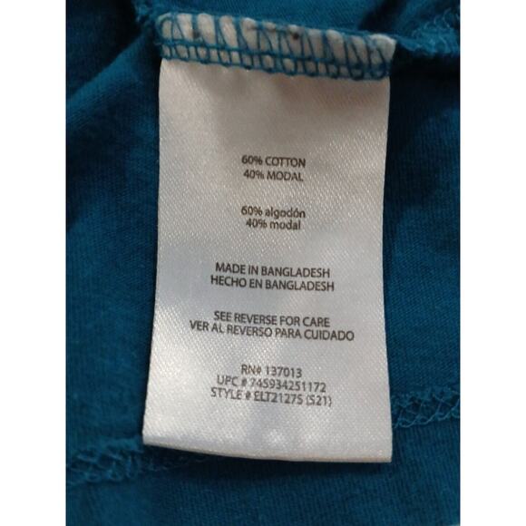 Eddie Bauer Glam Top T-Shirt Women's Curvy Plus Sz XXL Teal SPARKLE Dazzle Glam - Picture 9 of 12